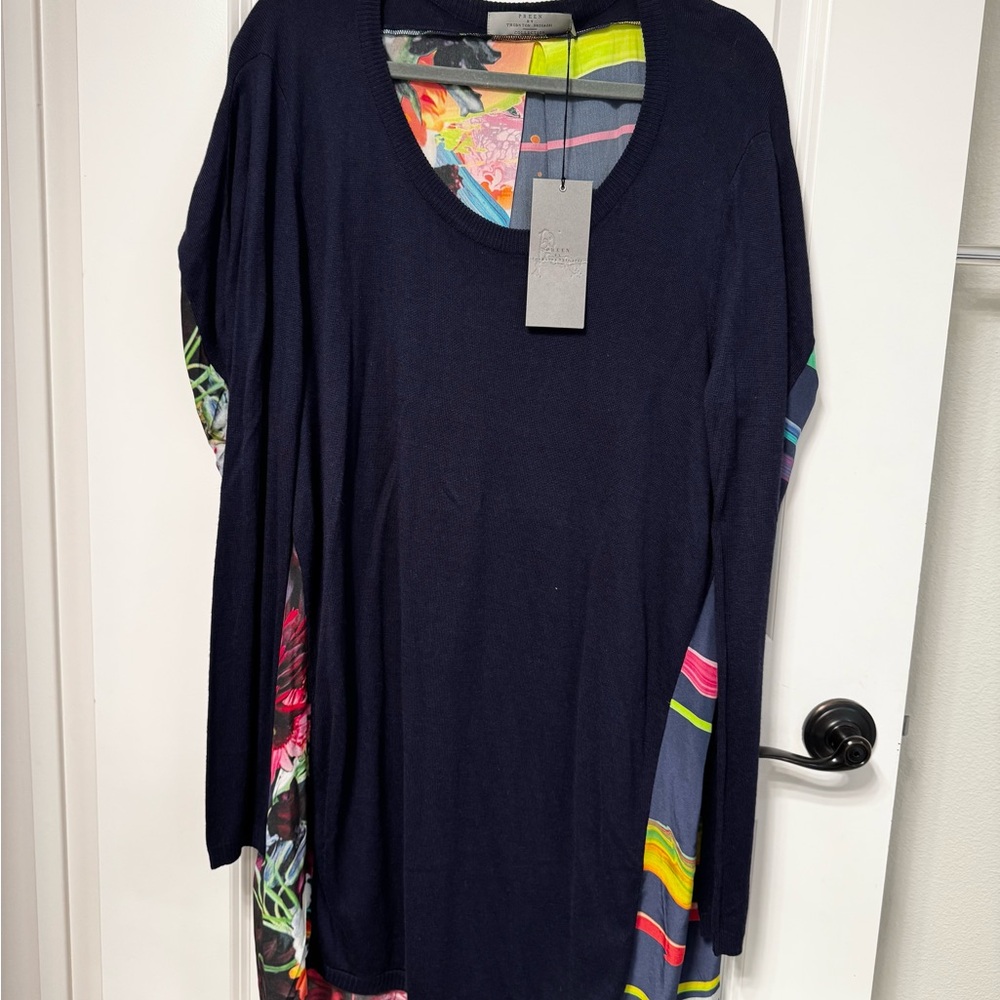 Preen by Thornton Bregazzi Navy Top with Multicolor Details